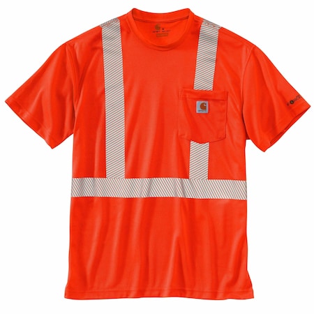 Carhartt Men's HV Force High Visibility SS Class S REG Short Sleeve Relaxed Brite Orange TK0495-M / 100495-824SREG